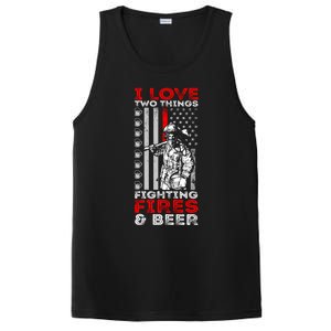 I Love Two Things Fighting Fires And Beer Funny Gift PosiCharge Competitor Tank