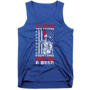 I Love Two Things Fighting Fires And Beer Funny Gift Tank Top