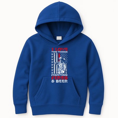 I Love Two Things Fighting Fires And Beer Funny Gift Kids Hoodie