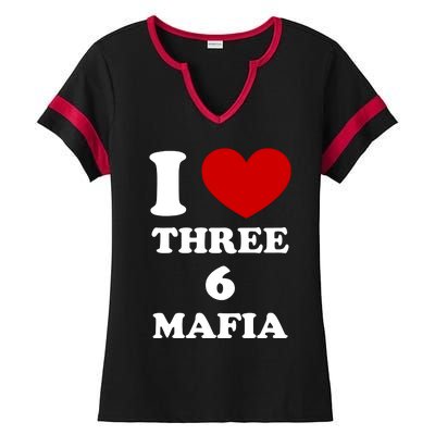 I Love Three 6 Mafia Limited Ladies Halftime Notch Neck Tee