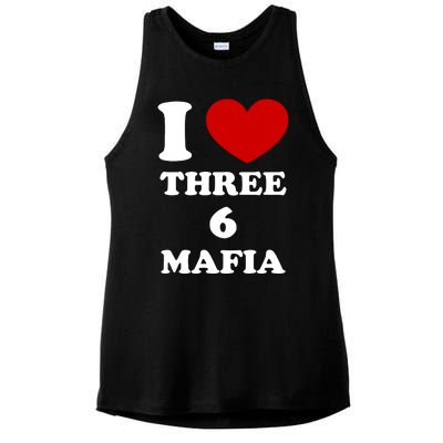 I Love Three 6 Mafia Limited Ladies PosiCharge Tri-Blend Wicking Tank