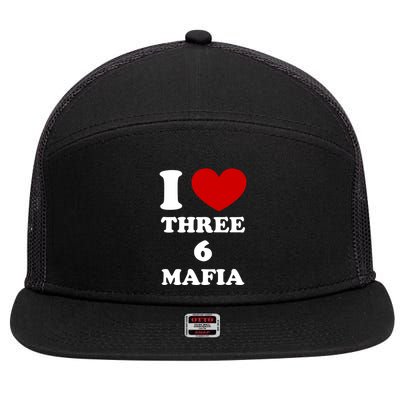 I Love Three 6 Mafia Limited 7 Panel Mesh Trucker Snapback Hat