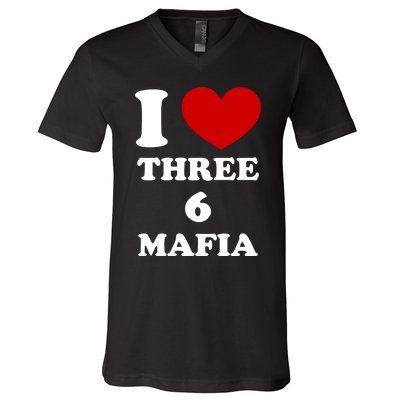 I Love Three 6 Mafia Limited V-Neck T-Shirt