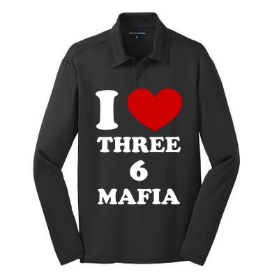 I Love Three 6 Mafia Limited Silk Touch Performance Long Sleeve Polo