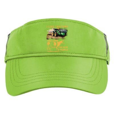 I Like Tractors And Cows And Maybe 3 People Cool Farmer Cool Gift Adult Drive Performance Visor