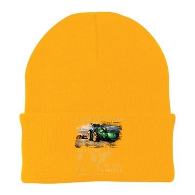 I Like Tractors And Cows And Maybe 3 People Cool Farmer Cool Gift Knit Cap Winter Beanie