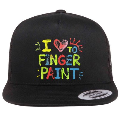 I Love To Finger Paint IM Paint Couple Valentine Flat Bill Trucker Hat
