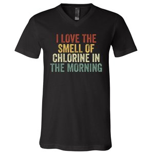 I Love The Smell Of Chlorine In The Morning Swimming Coach V-Neck T-Shirt