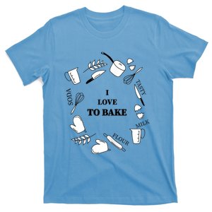 I Love To Bake Baking Ingredients And Utensils Great Gift T-Shirt