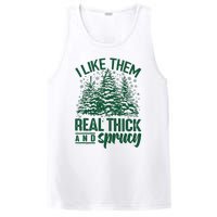 I Like Them Real Thick & Sprucey Funny Christmas Tree PosiCharge Competitor Tank