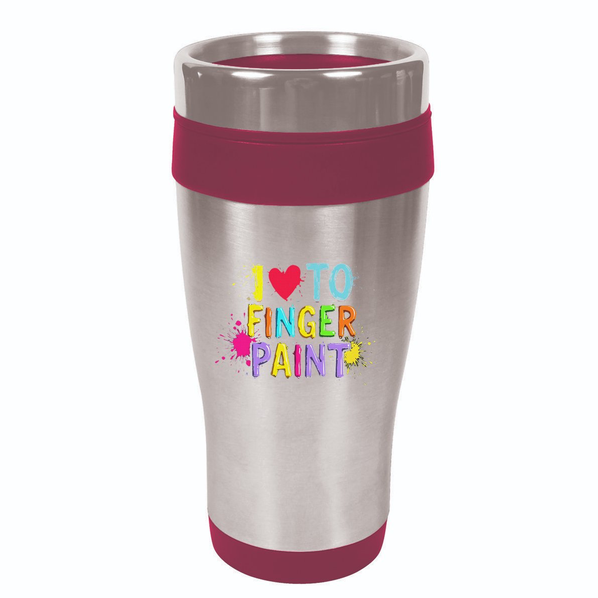 I Love To Finger Paint IM Paint Funny Couples Matching 16oz Travel Tumbler