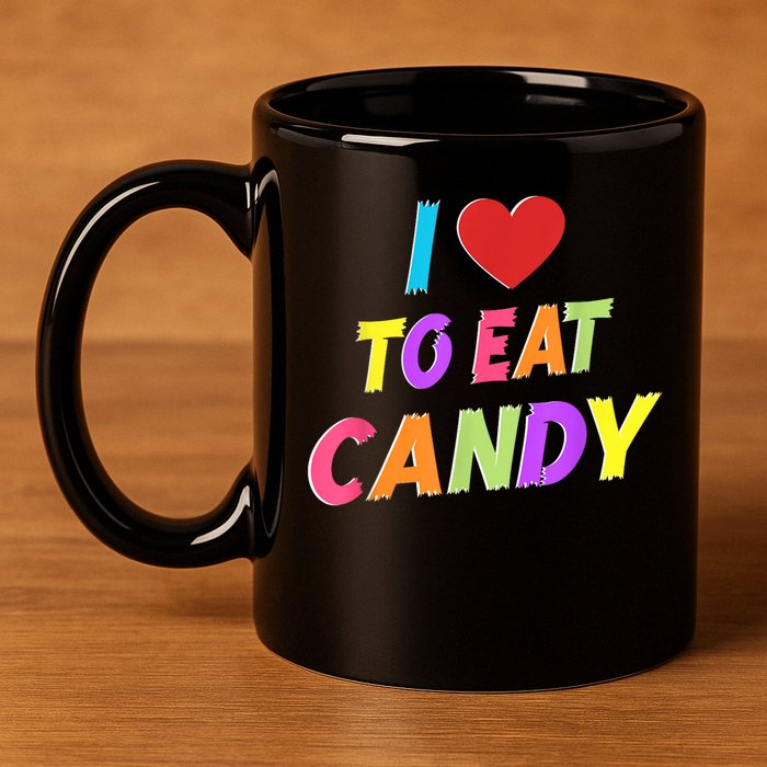 I Love To Eat Candy I Am Candy Funny Couple Matching 11oz C Handle Ceramic Mug