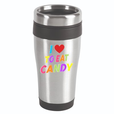 I Love To Eat Candy I Am Candy Funny Couple Matching 16oz Travel Tumbler