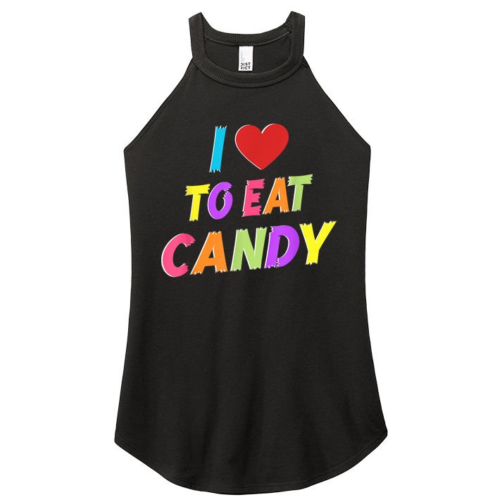 I Love To Eat Candy I Am Candy Funny Couple Matching Women's Perfect Tri Rocker Tank