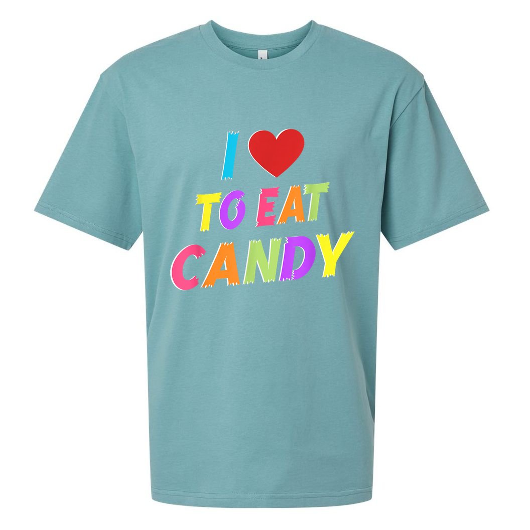 I Love To Eat Candy I Am Candy Funny Couple Matching Sueded Cloud Jersey T-Shirt
