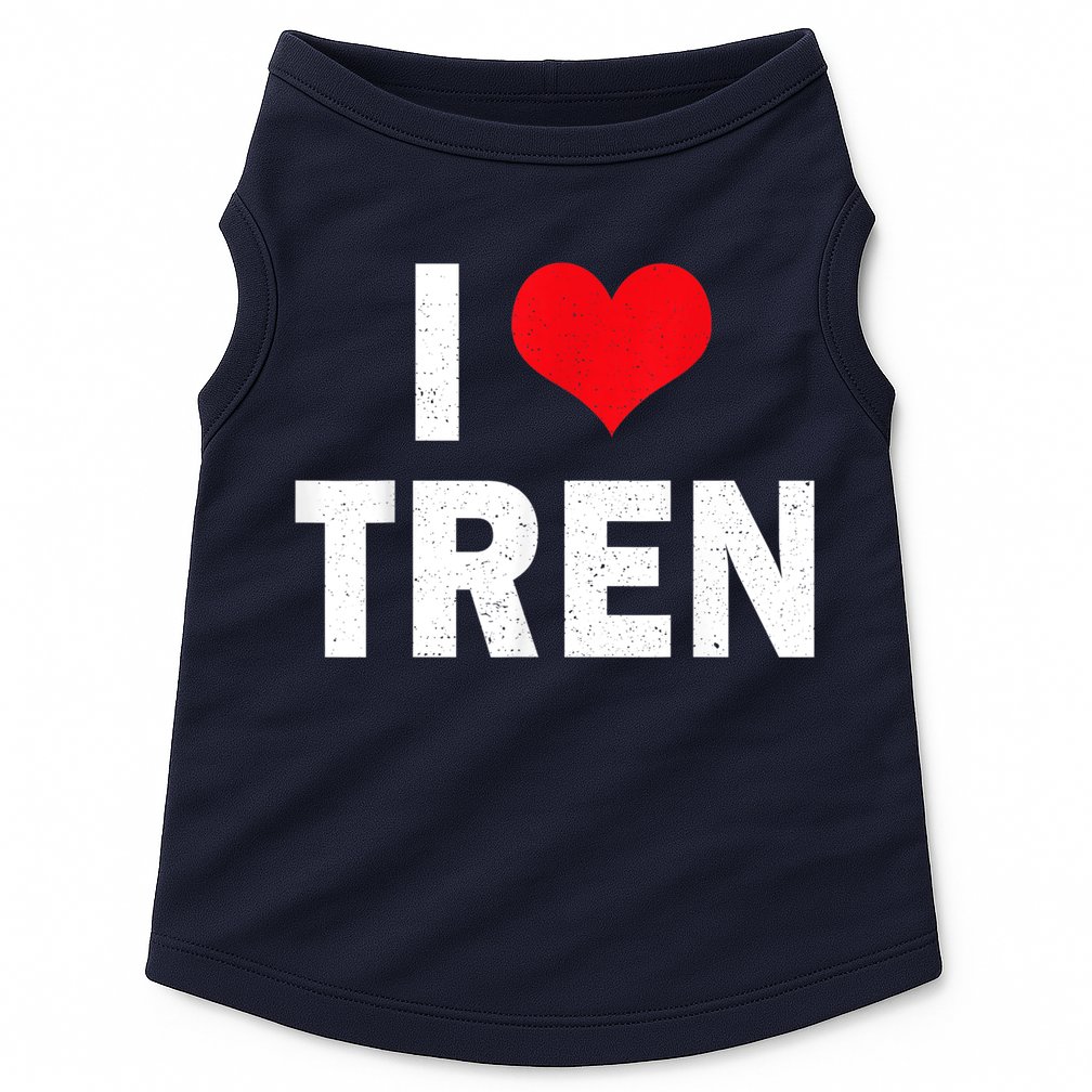 I Love Tren Bodybuilder I Heart Tren Funny Doggie Tank