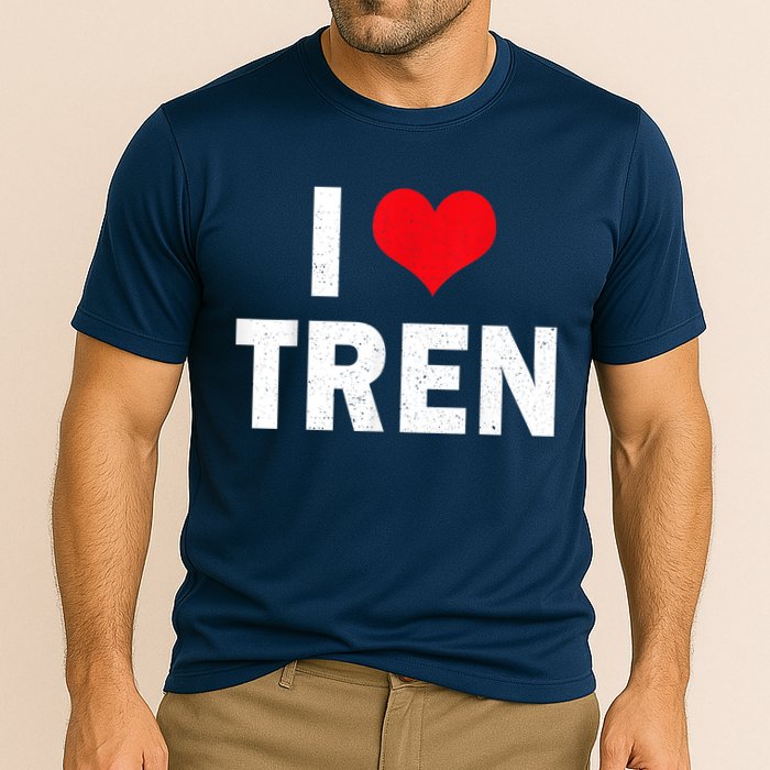 I Love Tren Bodybuilder I Heart Tren Funny Cooling Performance Crew T-Shirt