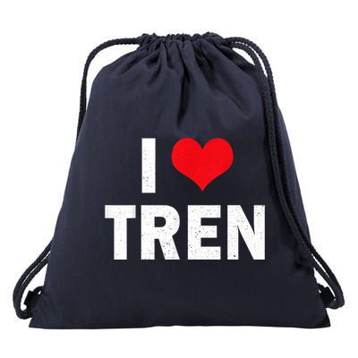 I Love Tren Bodybuilder I Heart Tren Funny Drawstring Bag