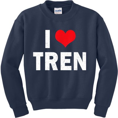 I Love Tren Bodybuilder I Heart Tren Funny Kids Sweatshirt