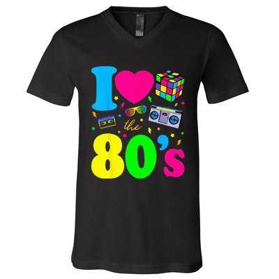 I Love The 80s Clothes For Women And Men Party Funny V-Neck T-Shirt