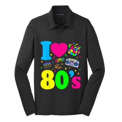 I Love The 80s Clothes For Women And Men Party Funny Silk Touch Performance Long Sleeve Polo