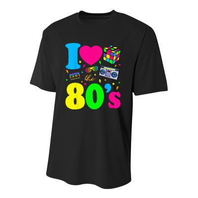 I Love The 80s Clothes For Women And Men Party Funny Youth Performance Sprint T-Shirt