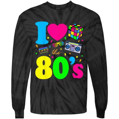 I Love The 80s Clothes For Women And Men Party Funny Tie-Dye Long Sleeve Shirt