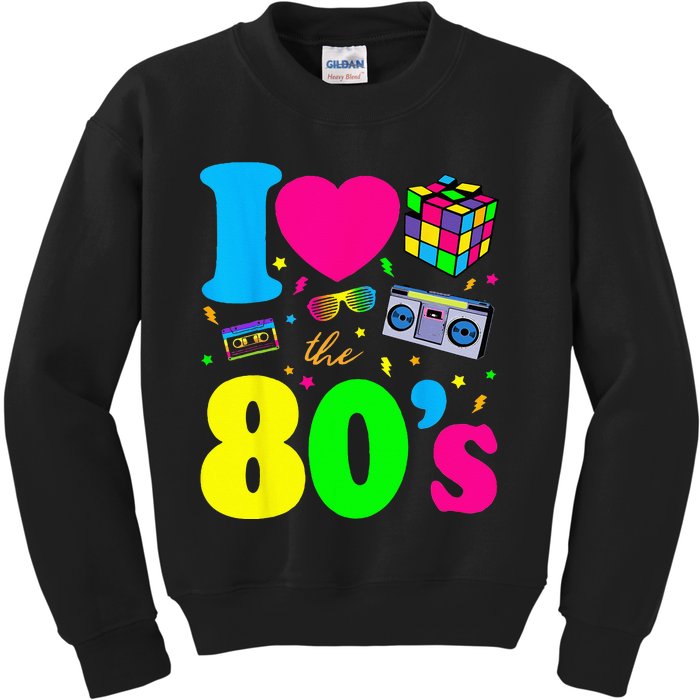 I Love The 80s Clothes For Women And Men Party Funny Kids Sweatshirt