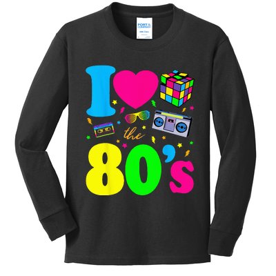 I Love The 80s Clothes For Women And Men Party Funny Kids Long Sleeve Shirt