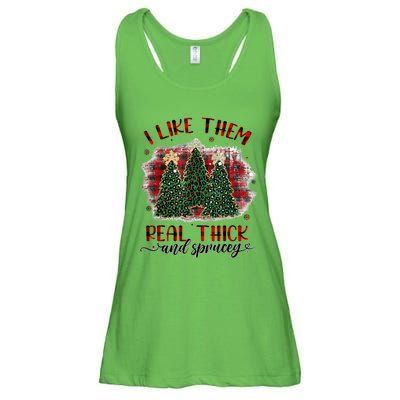 I Like Them Real Thick & Sprucey Funny Christmas Tree Xmas Ladies Essential Flowy Tank