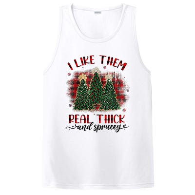 I Like Them Real Thick & Sprucey Funny Christmas Tree Xmas PosiCharge Competitor Tank