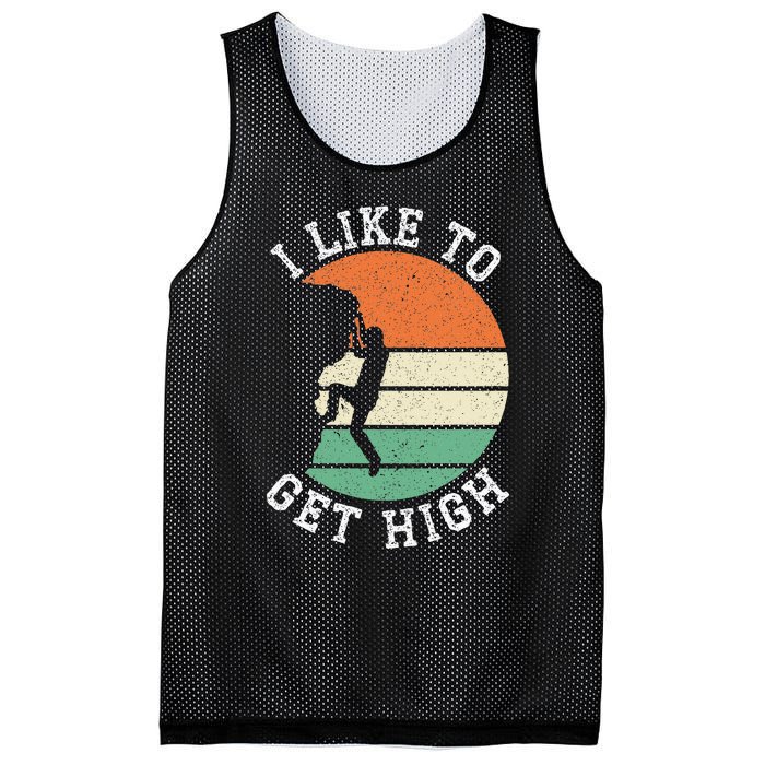 I Like To Get High Rock Climber Mountaineer Bouldering Mesh Reversible Basketball Jersey Tank