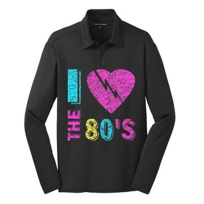 I Love The 80S 90s Costume Party Silk Touch Performance Long Sleeve Polo