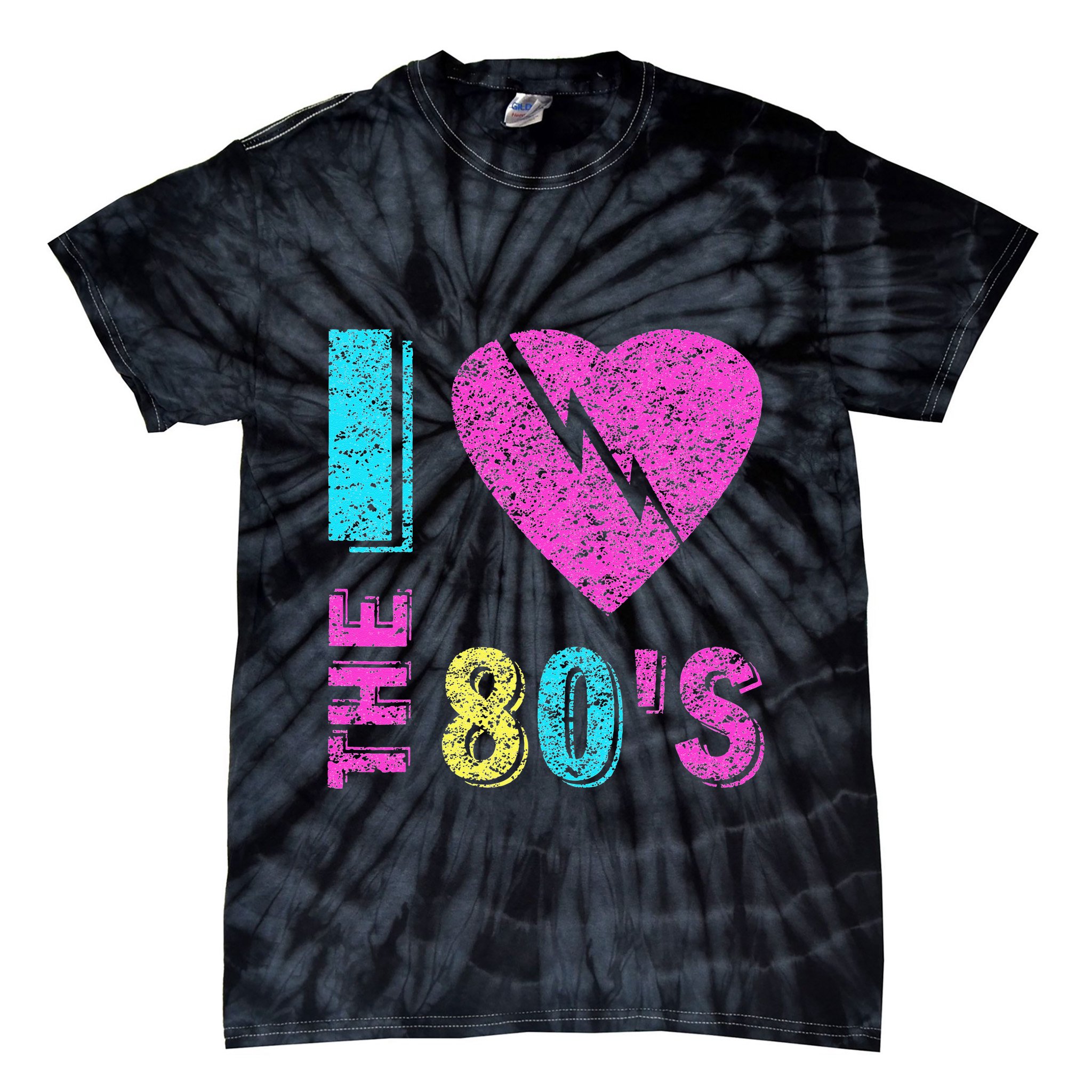 I Love The 80S 90s Costume Party Tie-Dye T-Shirt