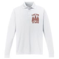 I Like Them Real Thick & Sprucey Funny Christmas Tree Performance Long Sleeve Polo