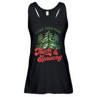 I Like Them Real Thick And Sprucey Christmas Tree Funny Ladies Essential Flowy Tank