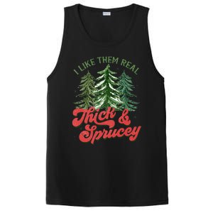 I Like Them Real Thick And Sprucey Christmas Tree Funny PosiCharge Competitor Tank