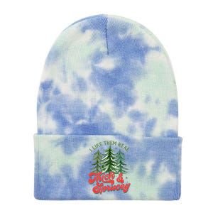 I Like Them Real Thick And Sprucey Christmas Tree Funny Tie Dye 12in Knit Beanie