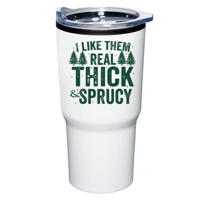 I Like Them Real Thick And Sprucy Funny Christmas Tumbler