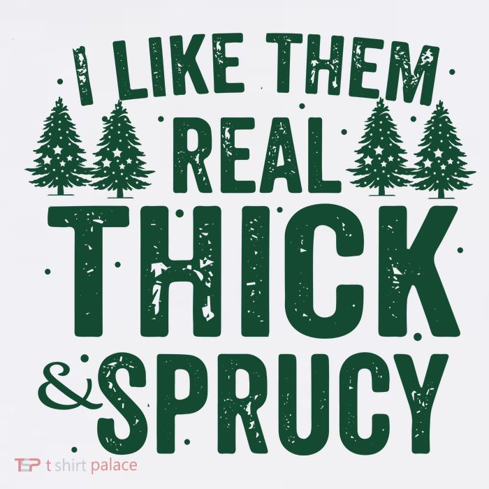 I Like Them Real Thick And Sprucy Funny Christmas Cooling Performance Long Sleeve Crew