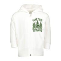 I Like Them Real Thick & Sprucey Funny Christmas Tree Toddler Zip Fleece Hoodie