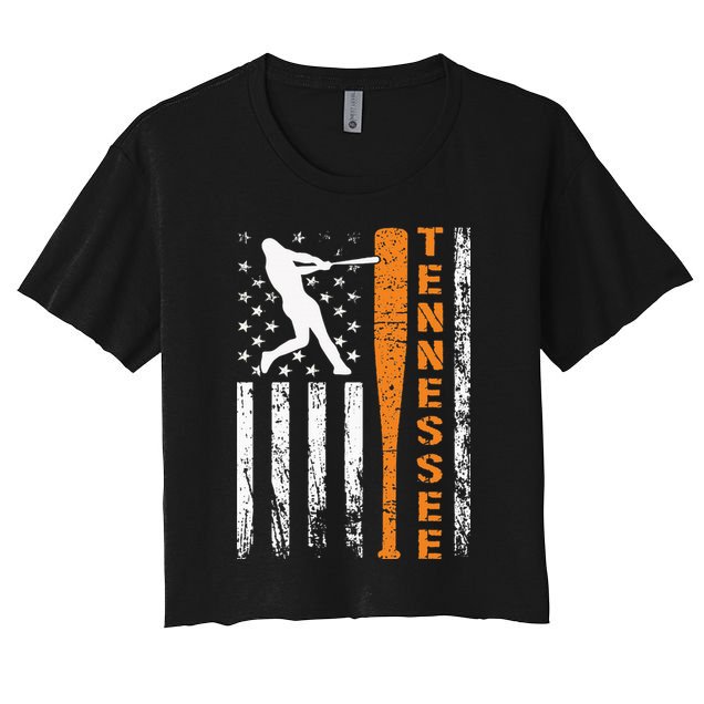 I Love Tennessee Souvenir Tennessee Us Flag Outfit 2024 Crop Top