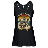 I Like Them Real Thick Sprucey Funny Christmas Tree Vintage Retro Ladies Essential Flowy Tank