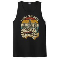 I Like Them Real Thick Sprucey Funny Christmas Tree Vintage Retro PosiCharge Competitor Tank