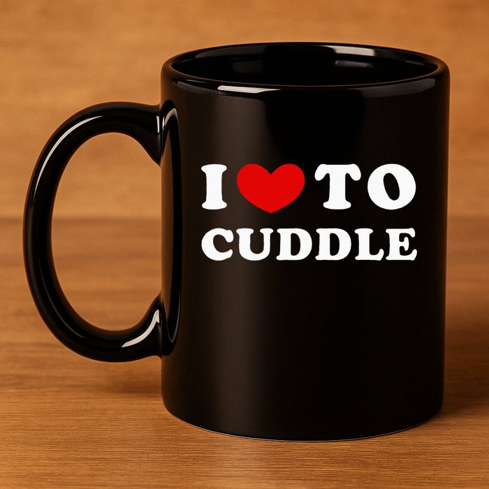 I Love To Cuddle 11oz C Handle Ceramic Mug