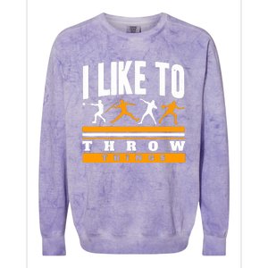 I Like To Throw Things Track And Field Thrower Shot Put Colorblast Crewneck Sweatshirt