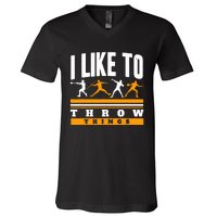 I Like To Throw Things Track And Field Thrower Shot Put V-Neck T-Shirt