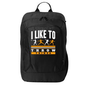 I Like To Throw Things Track And Field Thrower Shot Put City Backpack