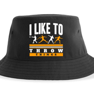 I Like To Throw Things Track And Field Thrower Shot Put Sustainable Bucket Hat