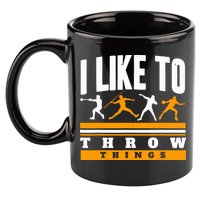 I Like To Throw Things Track And Field Thrower Shot Put 11oz C Handle Ceramic Mug